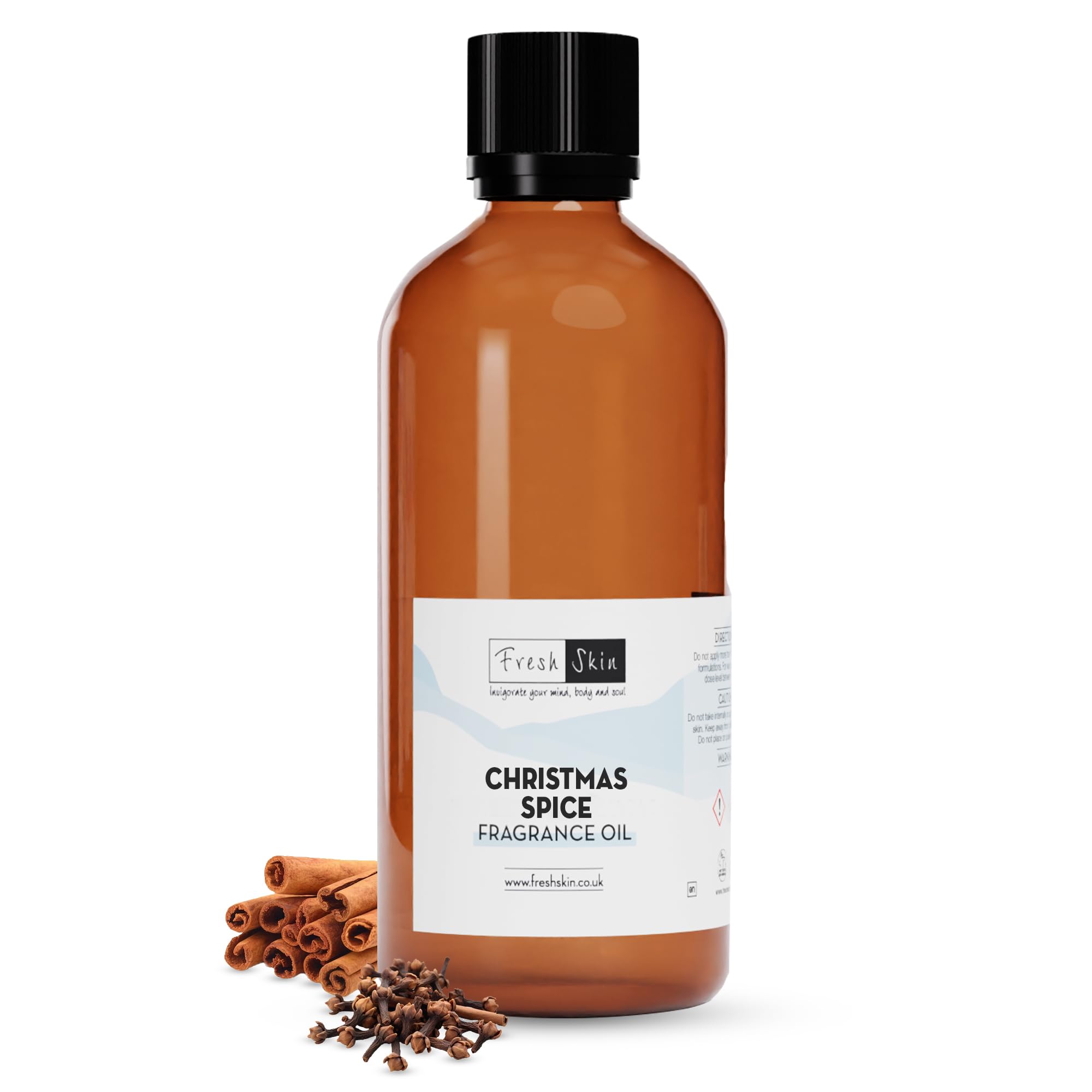 freshskin beauty ltd | Christmas Spice Fragrance Oil 100ml - Candles, Bath Bombs, Soap Making, Reed Diffusers & Wax Melts - Cosmetic Grade - Vegan Friendly