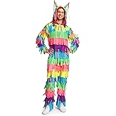 Tipsy Elves Halloween Costumes for Men - Bright Multicolored Pinata Jumpsuit Funny Halloween Costume Adult Onesie