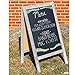 Ilyapa Wooden A-Frame Sign with Eraser & Chalk - 40 x 20 Inches Magnetic Sidewalk Chalkboard – Grey Menu Display for Restaurant, Business or Wedding