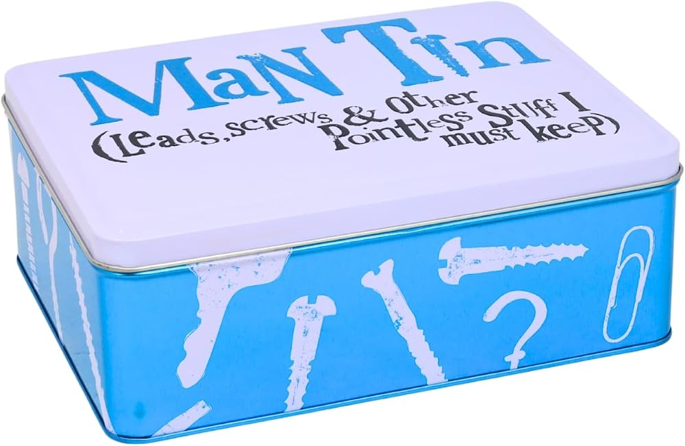 Bright Side The Man Tin Storage Box White