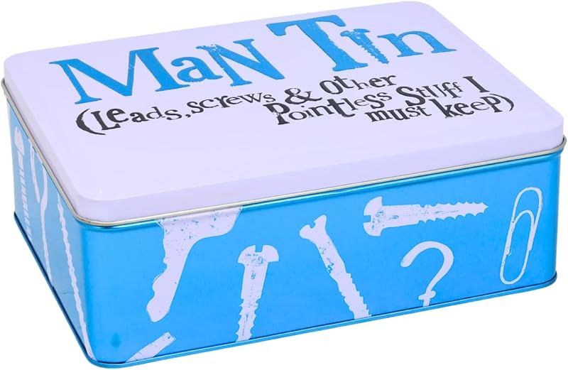 Bright Side The Man Tin Storage Box White