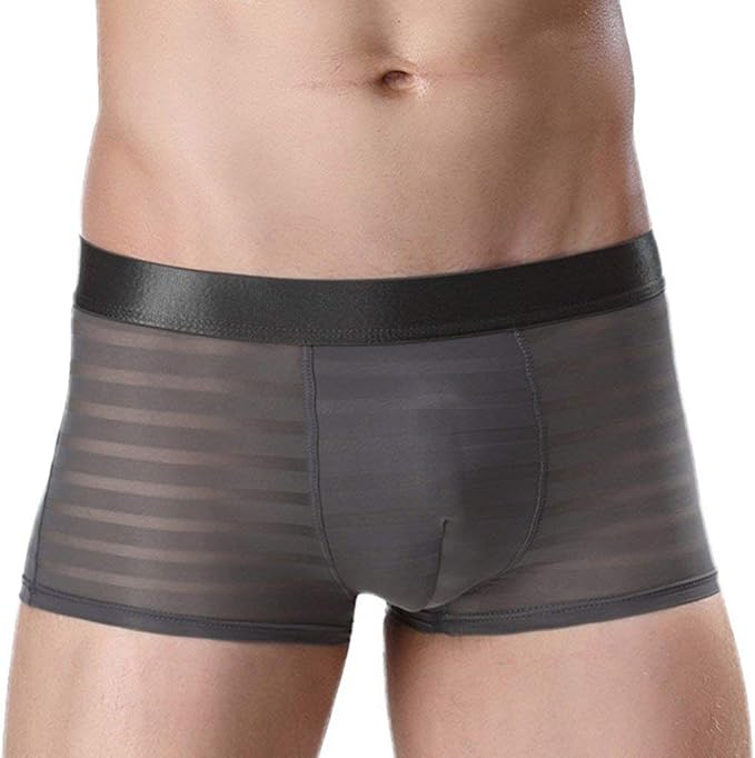 HX fashion Slip Homme en Soie Jacquard en Tailles Confortables Soie À