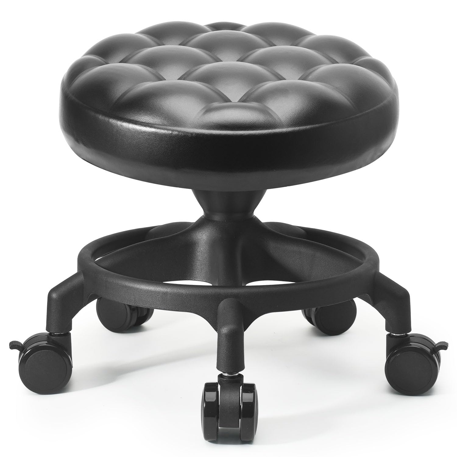 Photo 1 of LWADALN Low Height Rolling Stool Modern Roller Seat Short Stool with Universal Caster, Round Roller Chair,Low Chair for Home Office Garage Shop (Model 2)