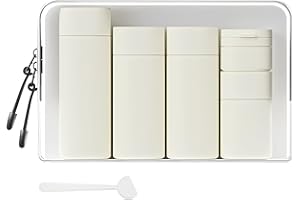 Suteng Travel Bottles for Toiletries, 5 Pack Travel Size Containers, TSA Approved Leak Proof - Silicone Toiletry Containers with Clear Bag for Shampoo, Conditioner & Lotion, Travel Essentials