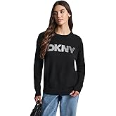 DKNY Womens Logo Crew Neck Sweater