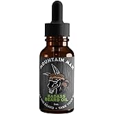 Badass Beard Care Oil for Men - Mountain Man Scent, 1 oz - All Natural Ingredients, Keeps Beard and Mustache Full, Soft and Healthy