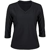 UV SKINZ V-Neck Sun and Swim Shirt for Women with UPF 50+ Sun Protection – Rashguard, Modest Swim Top, Swim Tees