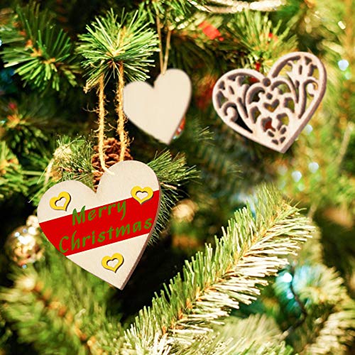 VGOODALL Holzherzen Deko, 500 STK. Holzscheiben Herz Streudeko zum Basteln DIY für Hochzeitsdeko Tisch Weihnachten Geburtstag Taufe Valentinstag Geschenkanhänger