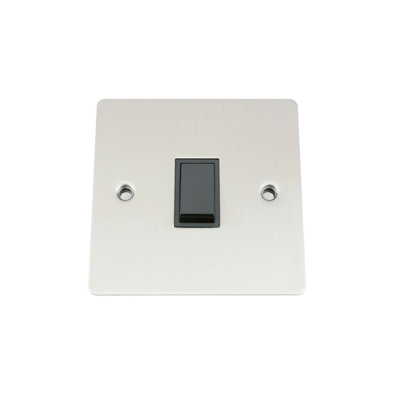 A5 SWI1GSFBL 10 A Single 1-Gang 2-Way Light Plastic Switch with Flat Black Insert - Satin Matt Chrome