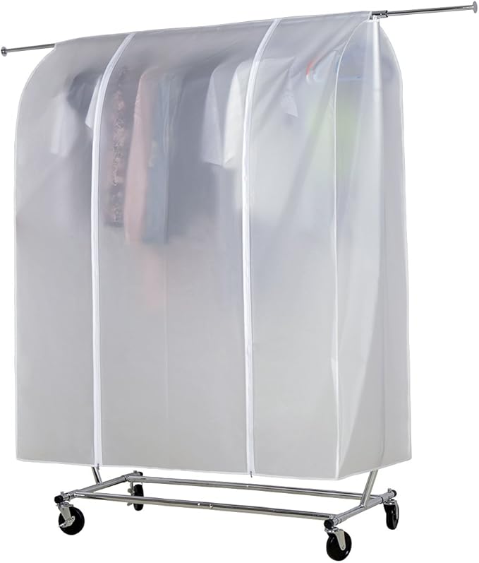 HLC 6FT Single Transparent Clothes Rail Cover Garment Rail Cover with