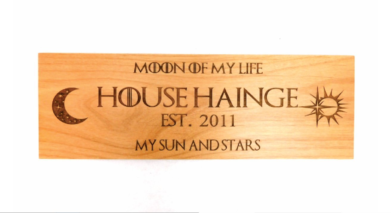 AlphaNumeric EngraversMoon of My Life 4" x 12" Laser Engraved Personalized Plaque