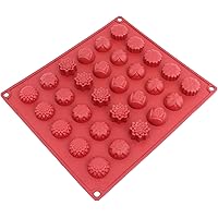 Silicone Chocolate Candy Molds [Flower, 30 Cup] - Non Stick, BPA Free, Reusable 100% Silicon & Dishwasher Safe Silicon - Kitc
