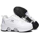 2-in-1 Roller Skates &amp; Sneakers Unisex Retractable Wheels Outdoor Fun &amp; Fitness Kick Roller Shoes
