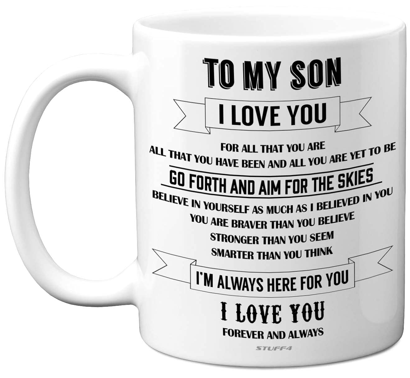 Stuff4 Son Mugs - Inspirational I Love You Mug, Gift from Mum and Dad, Birthday or Christmas Idea, 11oz Ceramic Dishwasher Microwave Safe, White