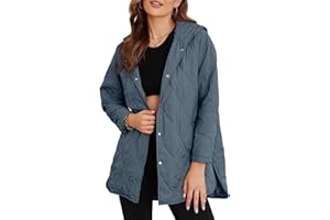 EVALESS Long Jackets for Women Fashion 2025 Winter Coat for Women Business Casual Diamond Quilted Hooded Lightweight Jackets