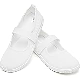 Waluzs Wide Toe Box Flats Shoes Women Knit Ballet Flats Mary Jane Dress Flat Wide Width Walking Shoes Slip-on with Strap