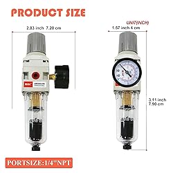 RIH 1/4" NPT Auto Drain Compressed Air Filter