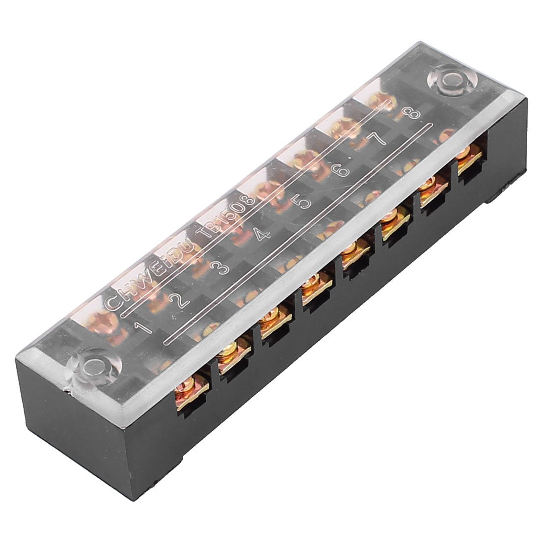 Sourcingmap 8 Position Barrier Block Terminal Strip Wire Connector TB1508 600V 15A