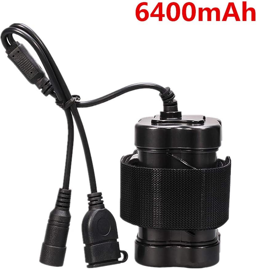 WasaFire Bike Light,6000 Lumens 5 LED Bicycle Light,Waterproof Mountain Bicycle Front Light with 6400mAh Rechargeable Battery Pack,3 Modes Bike Front Headlamp for Cycling Safet