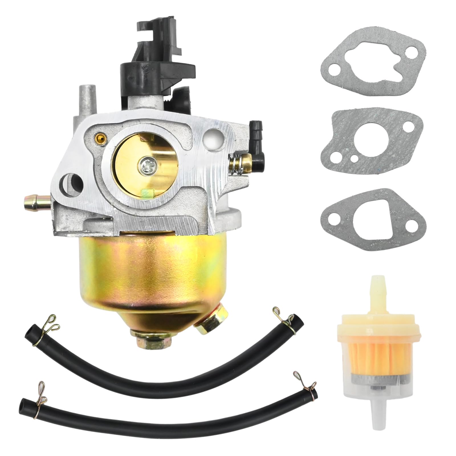 Hoypeyfiy Carburettor Kit, Carb Kit with Fuel Filter Gasket Replacement for Mountfield Lawn Mowers M411PD RS100 SP414 HP414 Replacement for Castel Lawn Mowers