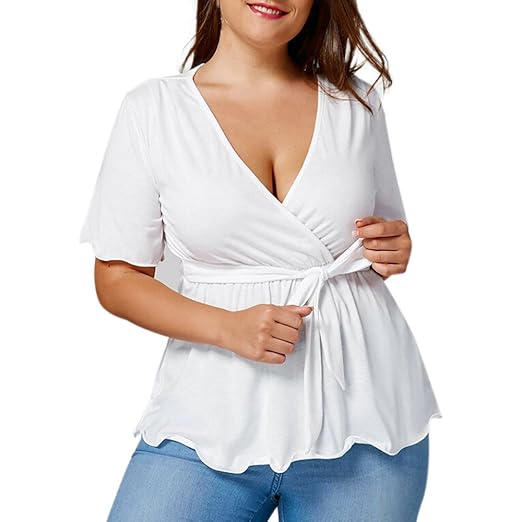 plus size deep v neck tops