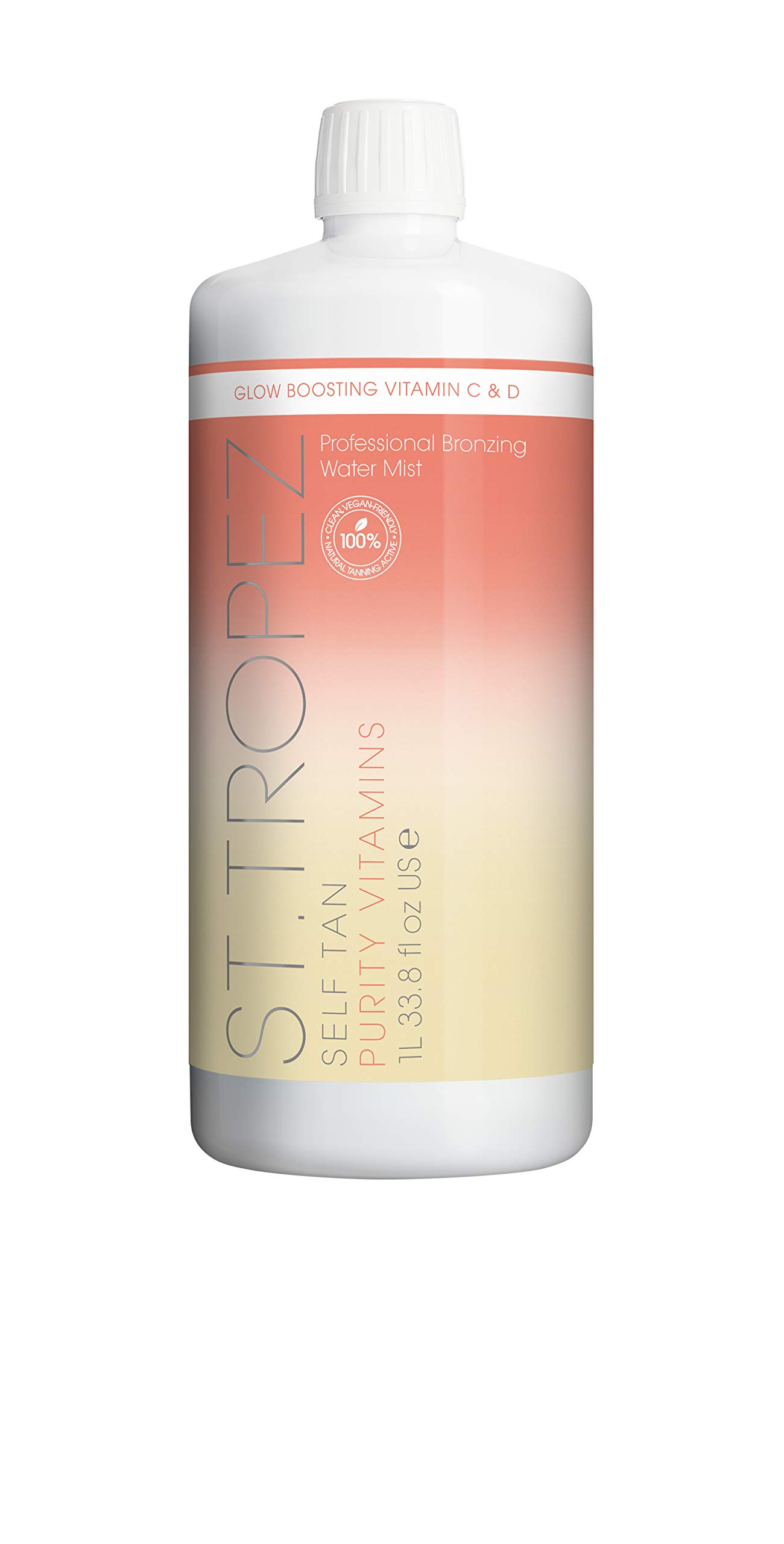 St. Tropez Professional Fake Tan, Purity Vitamins Bronzing Water Mist, Vegan Clean Spray Tan Solution, 100 Percent Natural Tanning Active, PETA Certified, 1 Litre โ image 1