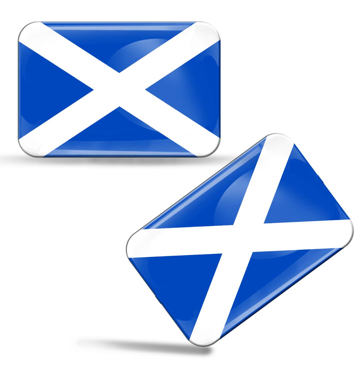Biomar Labs 2 x 3D Domed Silicone Stickers Decals Scotland National Scottish Flag Car Motorcycle Helmet F 56