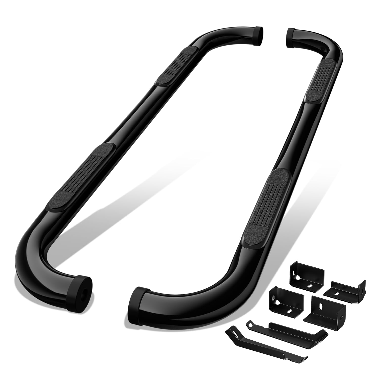 Photo 1 of ***(MISSING HARDWARE)***Auto Dynasty 3" Running Boards for 1999-2019 Chevy Silverado GMC Sierra 1500 2500HD 3500HD Extended Cab, Stainless Steel Nerf Bars, Black Powdercoated Non-Slip Side Steps