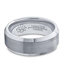 Oceanus Tungsten Men's Wedding Rings Comfort Fit