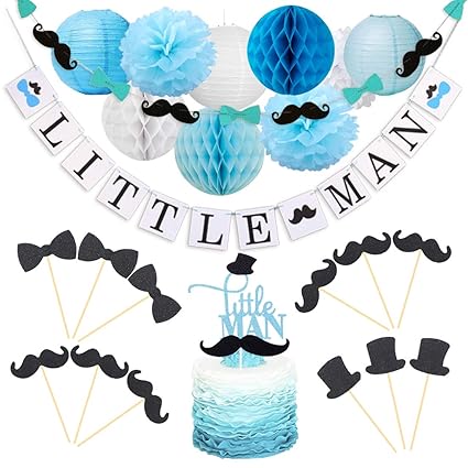Amazon Com Kreatwow Little Man Baby Shower Decorations Little Man