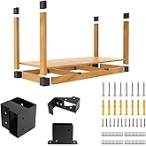 GOOCORREC Heavy Duty Overhead Garage Storage Rack Kit for 2x4 Wood (Actual 1.5"x3.5") - DIY Ceiling Storage System, 500 lbs Capacity, Easy Install, Metal Brackets (No Lumber Included)