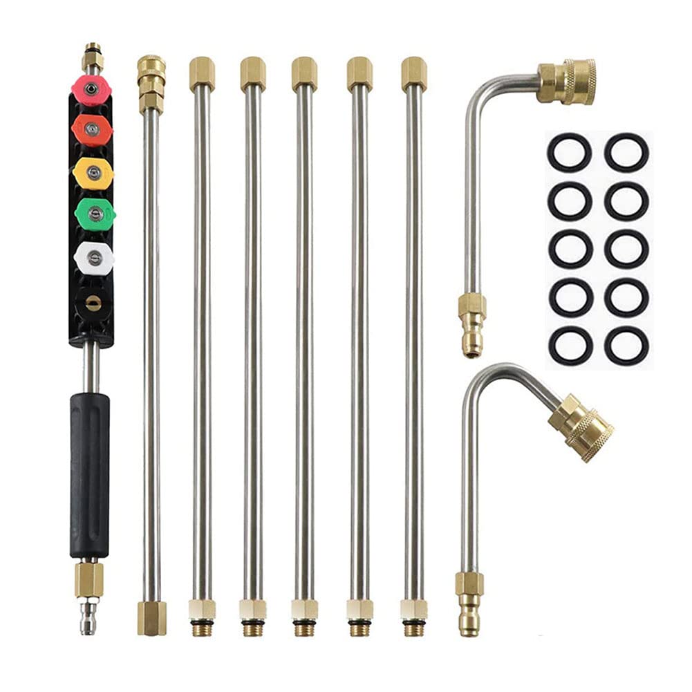 Pressure Washer Extension Wand, ZAYMDO 4000PSI Pressure Washers Extension Rod Replacement Lance Gutter Cleaning Tools for Roof Window Washing, 1/4 Inch Quick Connect