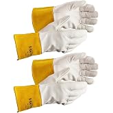 J. J. Keller &amp; Associates, Inc. SAFEGEAR Tig Welding Cowhide Leather Gloves | Tig Welding, Wing Thumb, EN 388 3131 Certified