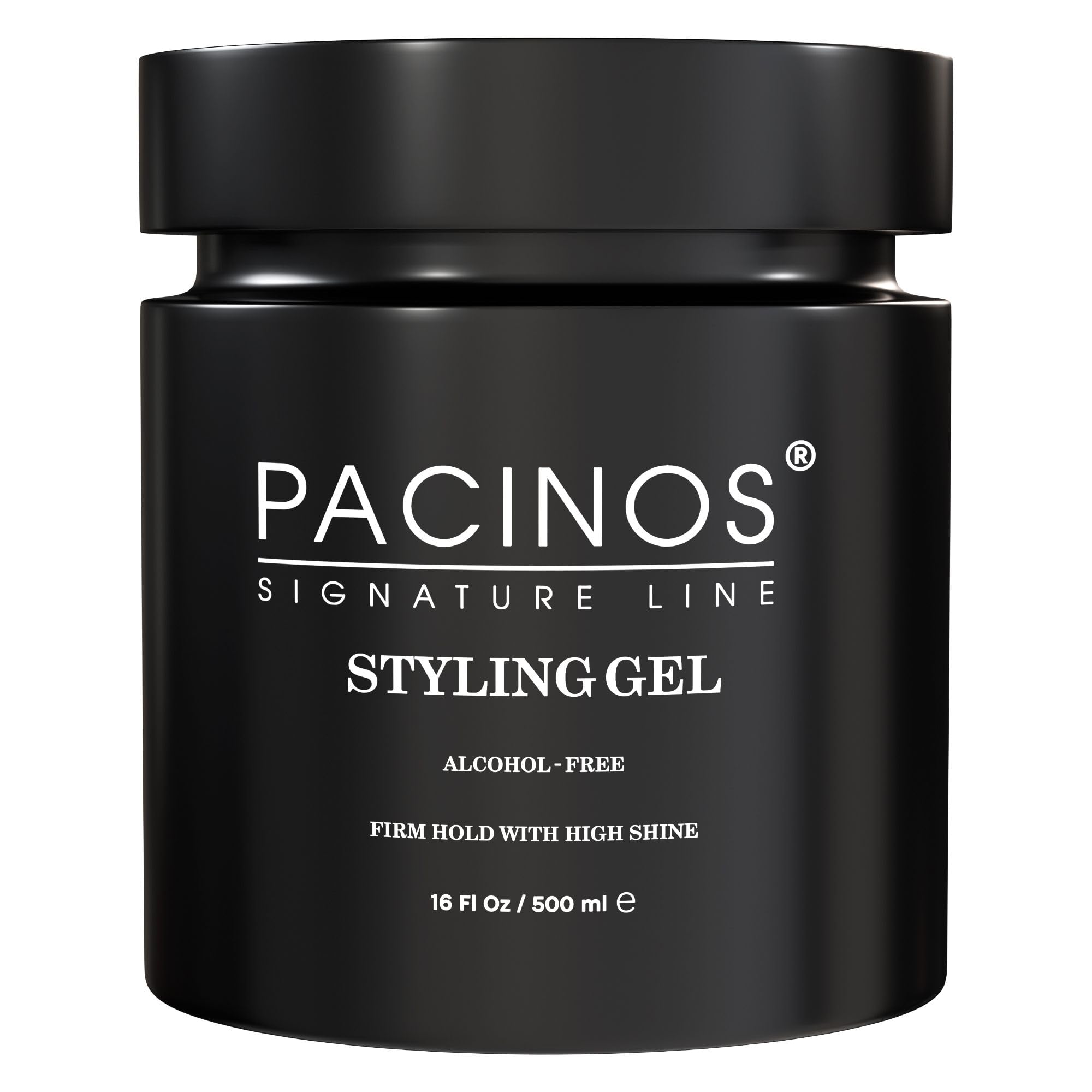 Pacinos Hair Styling Gel - Firm Hold & Shine Finish - Water Soluble Formula - No Dry Flakes - Alcohol-Free