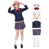 C-ZOFEK Cosplay Costume School Uniform Skirt Sweater Necktie with Socks Full Set Outfit Halloween