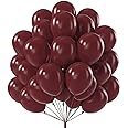 PartyWoo Retro Red Balloons, 50 pcs 12 Inch Burgundy Balloons, Maroon Balloons for Balloon Garland Arch as Party Decorations, Birthday Decorations, Wedding Decorations, Baby Shower Decorations