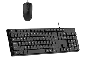 Mechanical Gaming Keyboard and USB Corded Computer Keyboard Combo Hot Swappable for Desktop/Laptop Ergonomic Keyboard Set
