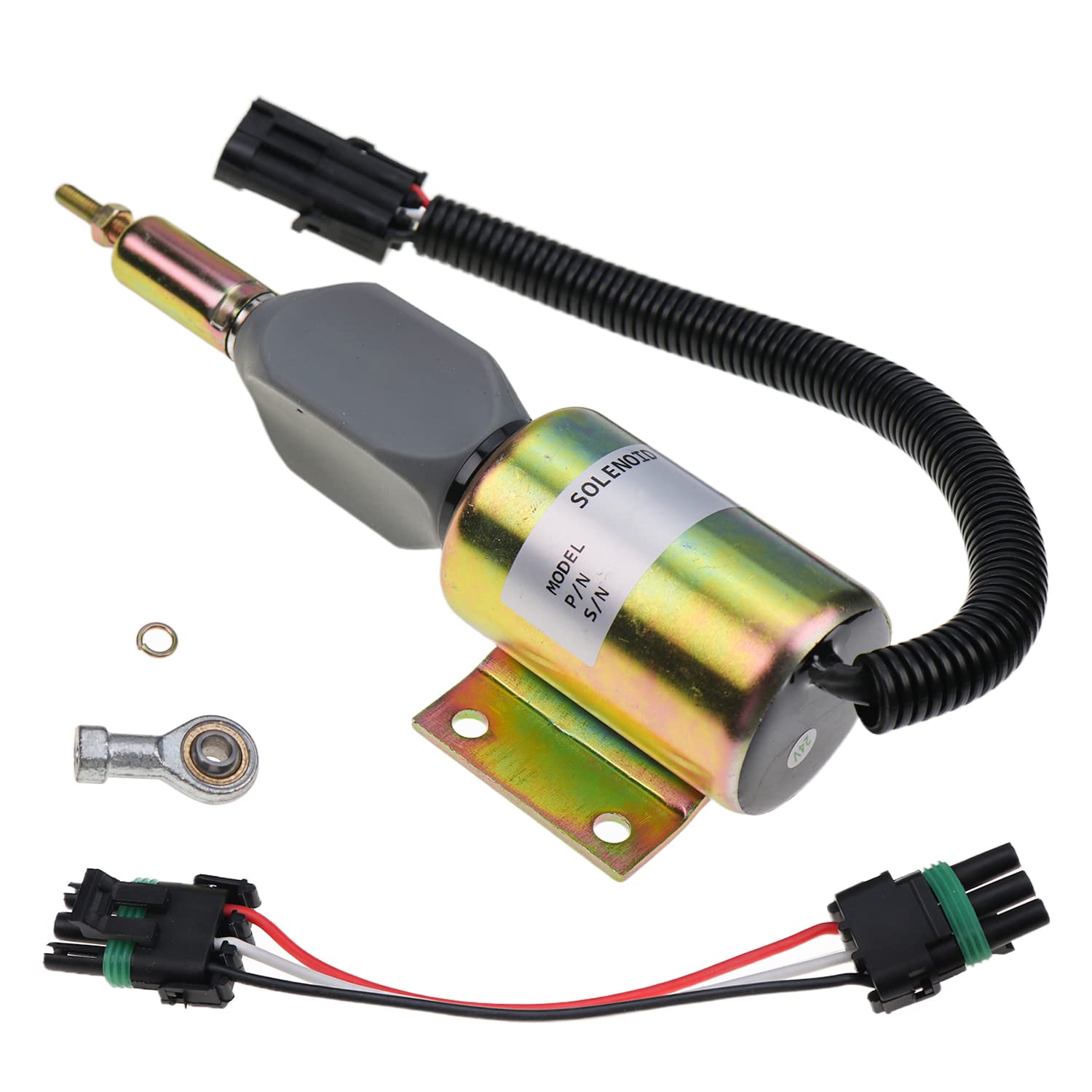 Photo 1 of Holdia 24V Fuel Shutdown Solenoid Valve RE516083 Compatible with John Deere 624H TC62H 670C 672CH 670CH 120 160LC 200LC 230LC 270LC 230LCR