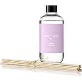 Apotheke Luxury Scented Oil Reed Diffuser Liquid Refill (Hinoki Lavender) - Premium Home Fragrance Diffuser Refill Set with Sticks