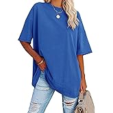 Womens Oversized T Shirts Loose Fit Basic Tees Crewneck Short Sleeve Tops Summer Casual Tunic