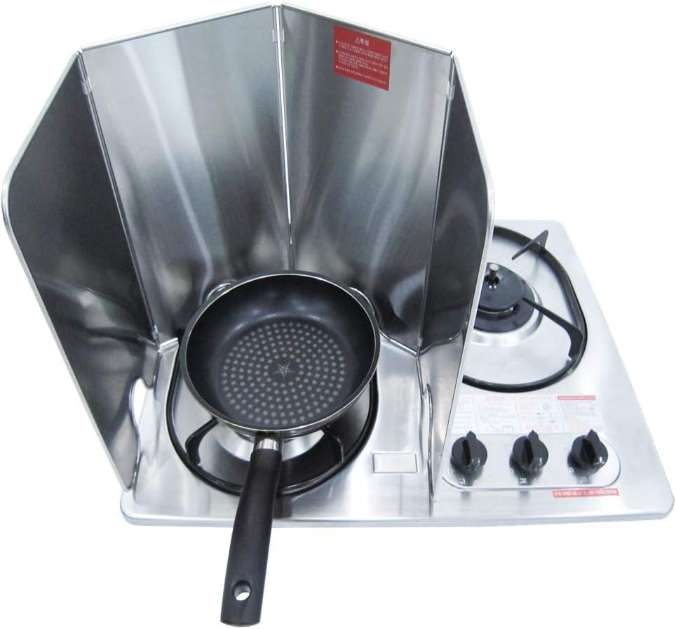 Splatter Guard for Cooking - Grease Splatter Screen - 4 Sided Splatter Guard Compact Type - Stainless Steel - Unfold 33.26 in x 14.17 in - Fold 8.26 in x 14.17 in x 0.86 in