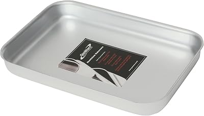 Genware NEV-52-125 Bakewell Pan 315x215x40mm Silver Easy Use Value