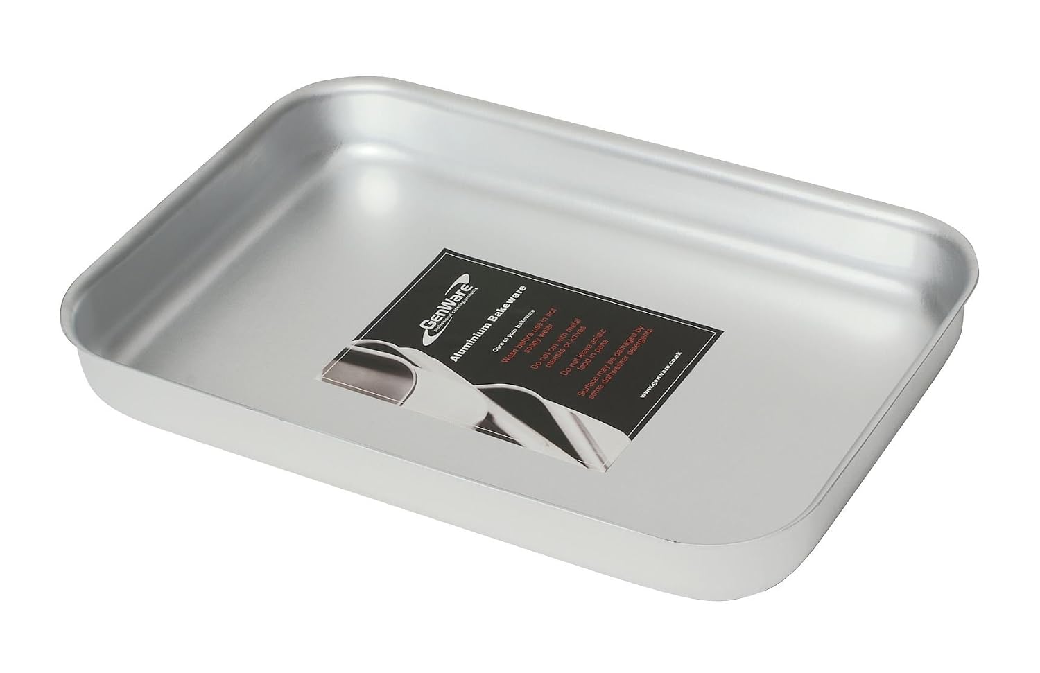 Genware NEV-52-145 Bakewell Pan, 370 mm x 265 mm x 40 mm, Silver