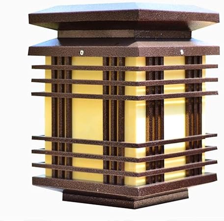 Yishelle Lumieres De Poteau Eclairage De Jardin Retro Colonne Phare Exterieur Etanche Eclairage De Jardin Lampes De Jardin Exterieur Couleur Marron Taille 22 22 29cm Amazon Fr Cuisine Maison