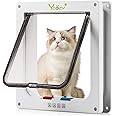 Ycozy XL Cat Doors Outer Size 11" x 9.8" 4-Way Locking Indoor Pet Door for Interior Exterior Door Wall Window, Weatherproof Cat Flap for Kittens & Dogs Easily Install