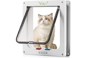 Ycozy XL Cat Doors Outer Size 11" x 9.8" 4-Way Locking Indoor Pet Door for Interior Exterior Door Wall Window, Weatherproof C