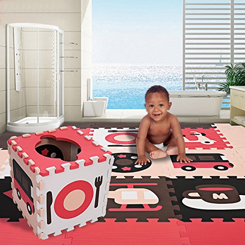 Baby Play Mat with Fence, Foam Play Mat for Baby, Crawling Mat for Playroom & Nursery, Neutral Color for Infants, Toddlers & Kids (25Pcs) - Thumbnail 7