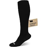 HAPIU Merino Wool Easy On Compression Socks for Women & Men, 15-20 mmHg, Plus Size Knee High Stocking for Nurses, Pregnancy, Travel, Flight, Medias de Compresión Mujer
