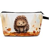 MoCaliduccious Hedgehog Makeup Bag for Women Travel Cosmetic Organizer Bag Teacher Appreciation Gifts Small Zipper Toiletry Bag