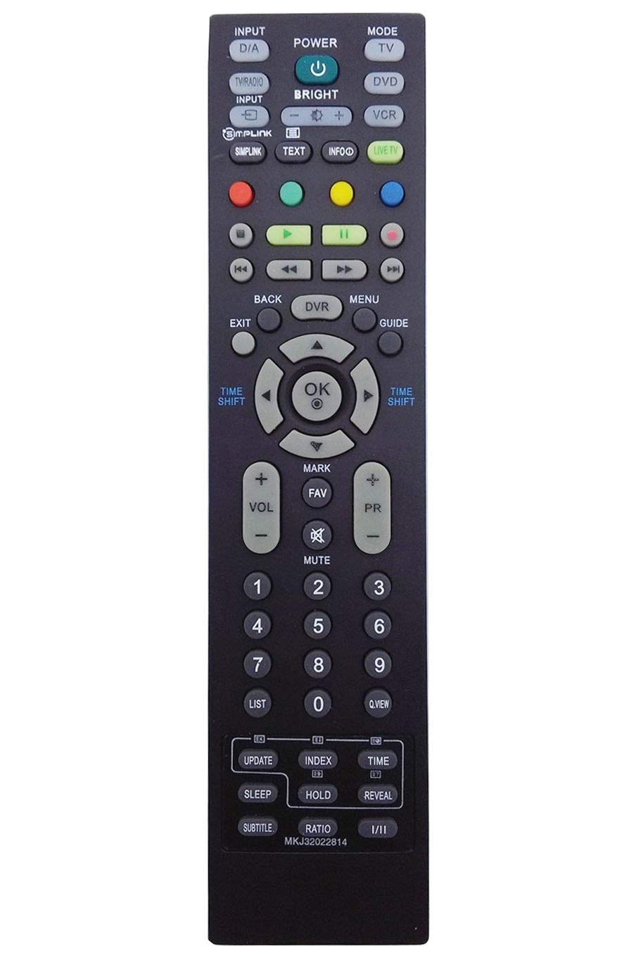VINABTY MKJ32022814 Replacement Remote Control for LG TV 50PT85 50PS8000 50PC56-ZD 47LF65 42PT85-ZB 42PT85 42LT75-ZA 42LT75 42LF65-ZC 42LC55-ZA 26LC55-ZA 26LC46-ZC 26LC45-ZA 26LB76-ZF 26LB75-ZE